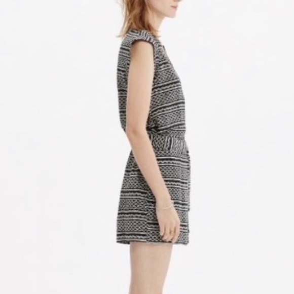 Madewell Silk Black & White Kimono Tie Waist Romper - XS - Picture 4 of 13